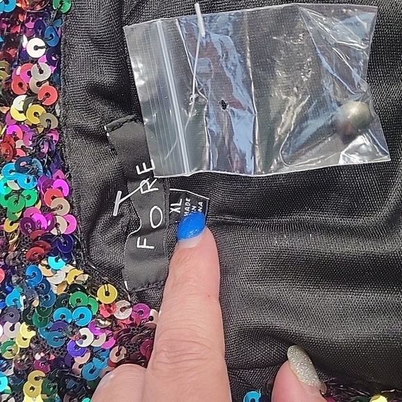 FORE-Rainbow Sequin Open Back Mini Dress-Size XL - Picture 14 of 17